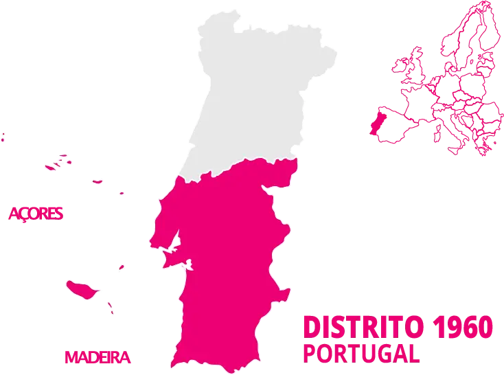 Mapa do Distrito 1960 Rotaract Portugal